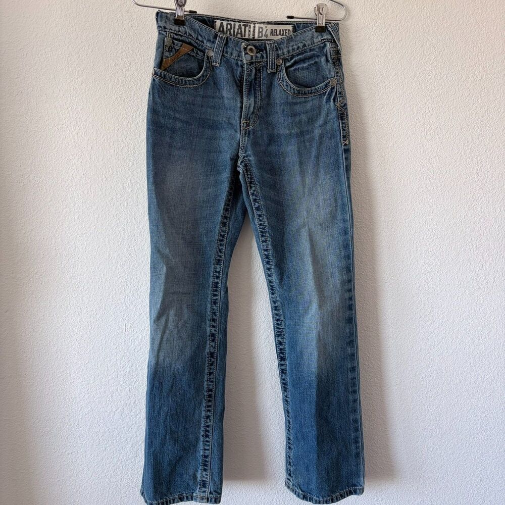 Youth Girls Ariat B4 Relaxed Fit‎ Jeans  Size 14 / 34 RELAXED Medium Wash Flawed